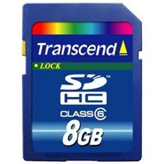 Transcend 8 GB Class 6 SDHC Flash Memory Card
