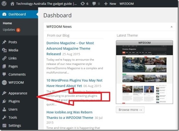 optimised wordpress dashboard changing themes design appearance